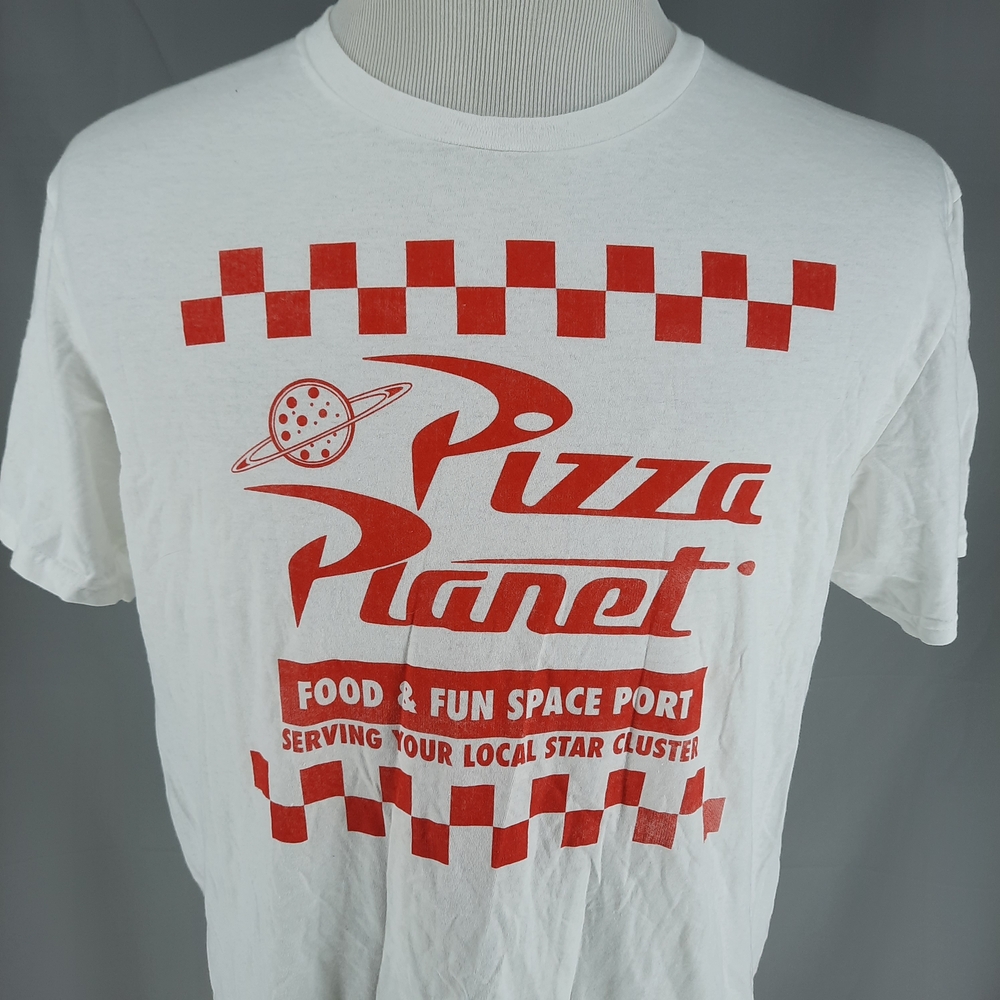 Disney Toy Story Pizza Planet White T-Shirt Adult Large Space Port Pixar